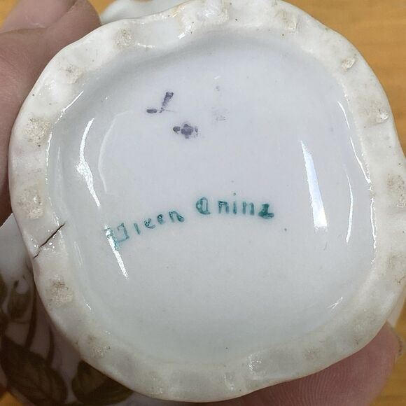 Antique Hand-Painted Rose Creamer • Romantic Shabby Chic Porcelain - Picture 8 of 12